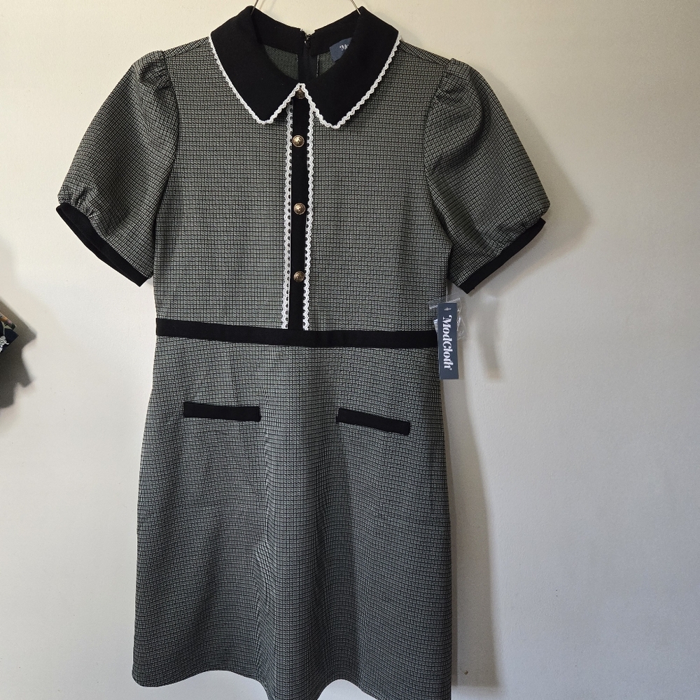 Modcloth Black and Gray Dress